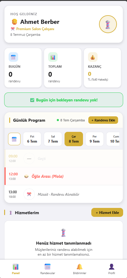Berber Randevu Uygulaması